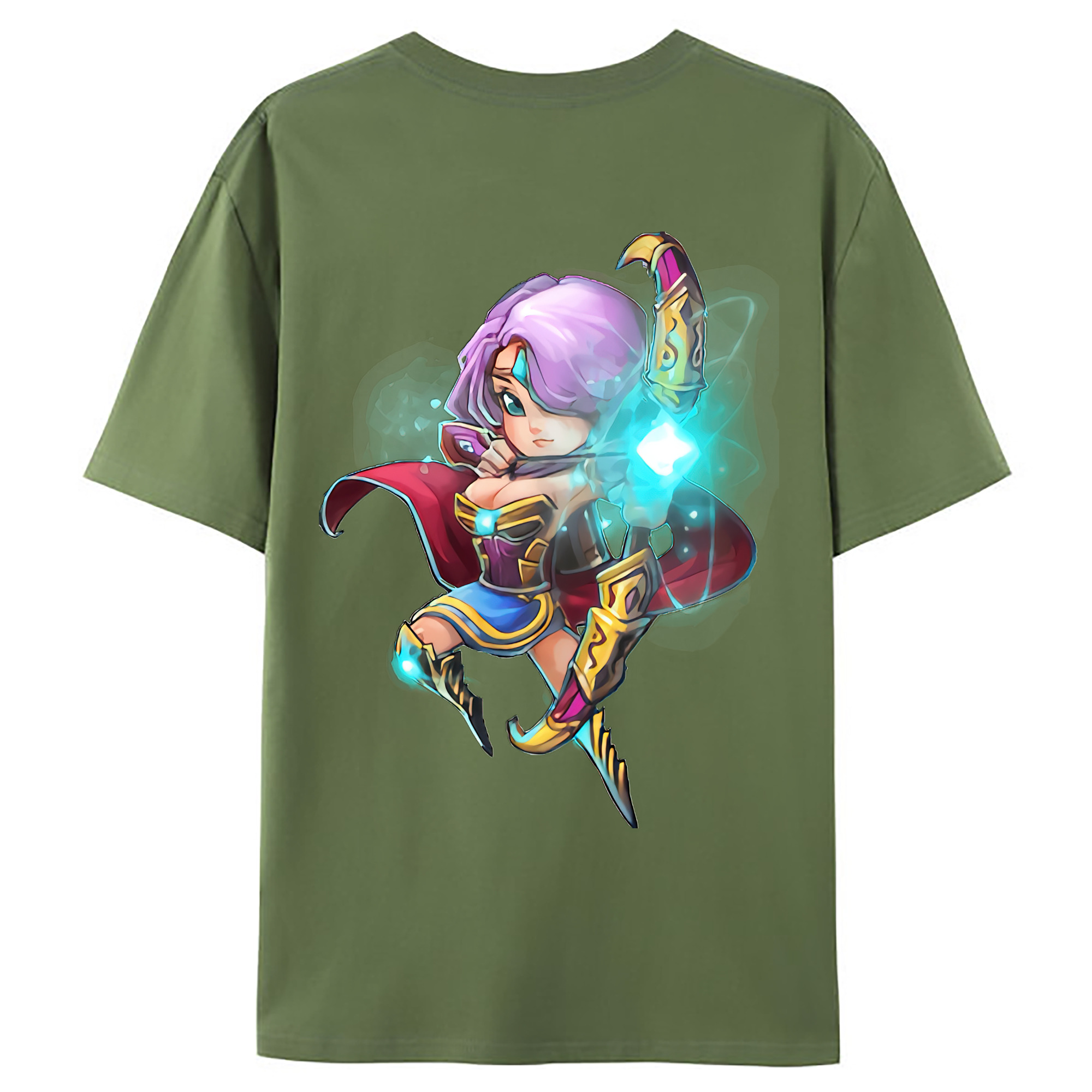 （画像用） リーグ・オブ・レジェンド League of Legends LOL 綿100％ メンズ半袖Tシャツ（バックプリント） 通気性